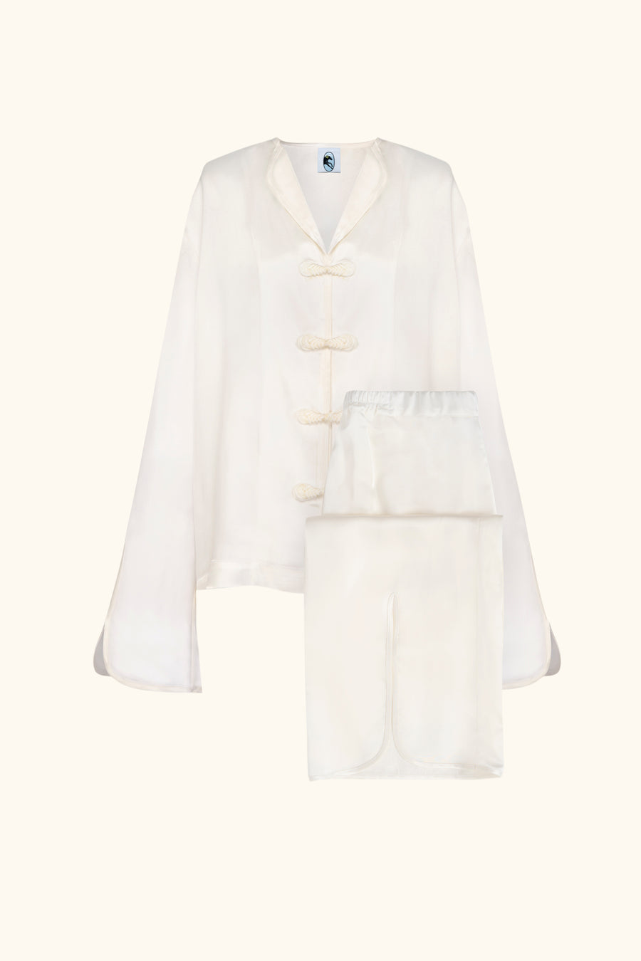 Louis Pajamas Set with Pants in White