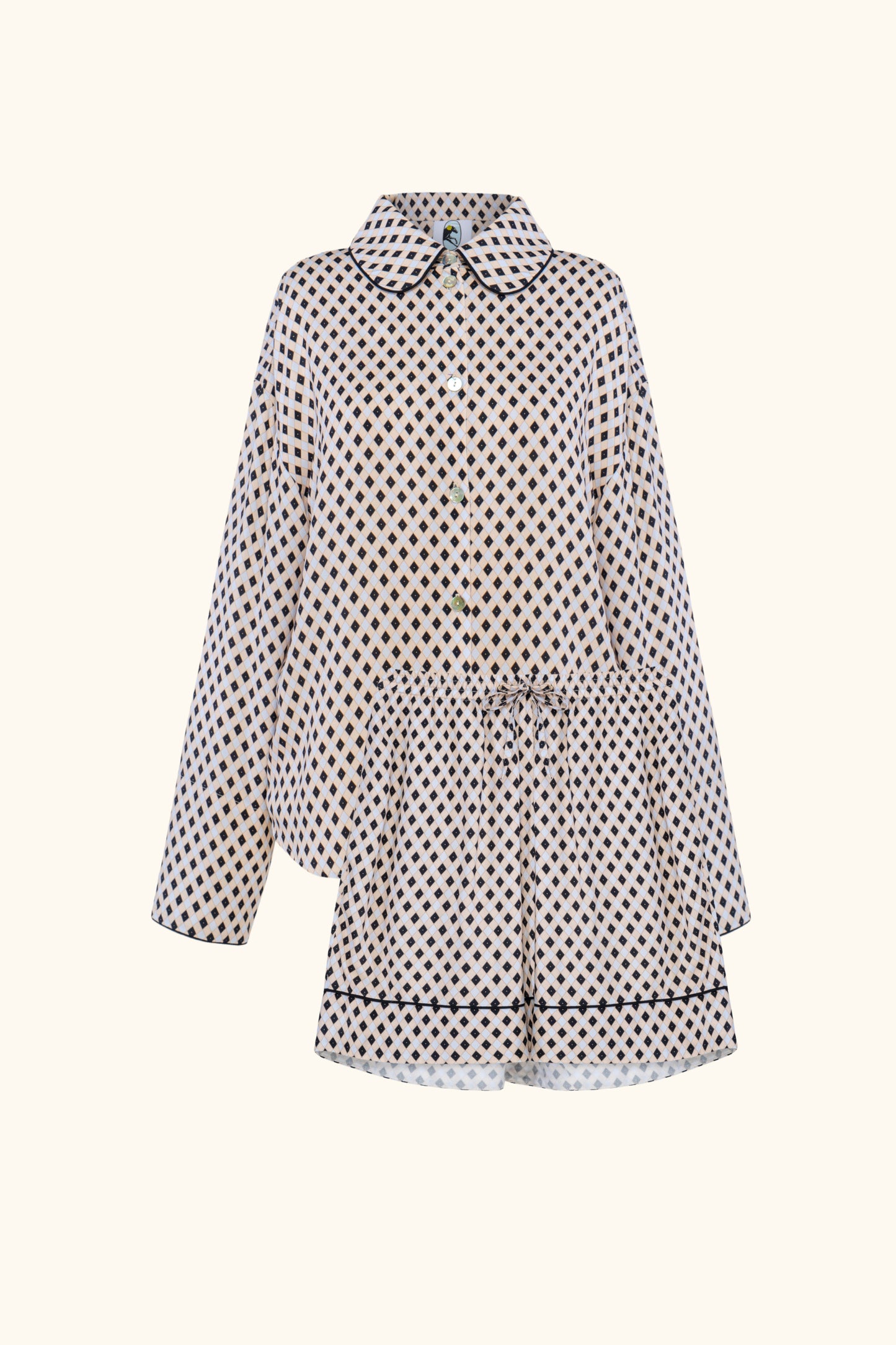Pastelle Oversized Set with Shorts in Tie Print