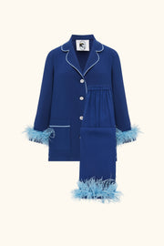 Party Pajamas Set with Detachable Feathers in Navy