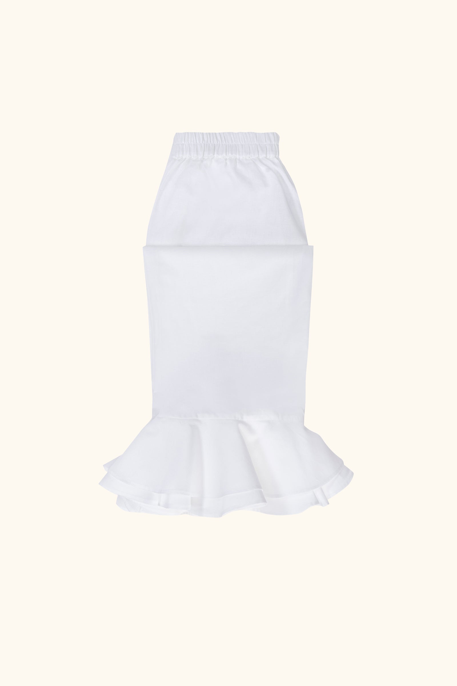 Cha-Cha Linen Lounge Pants with Headscarf in White