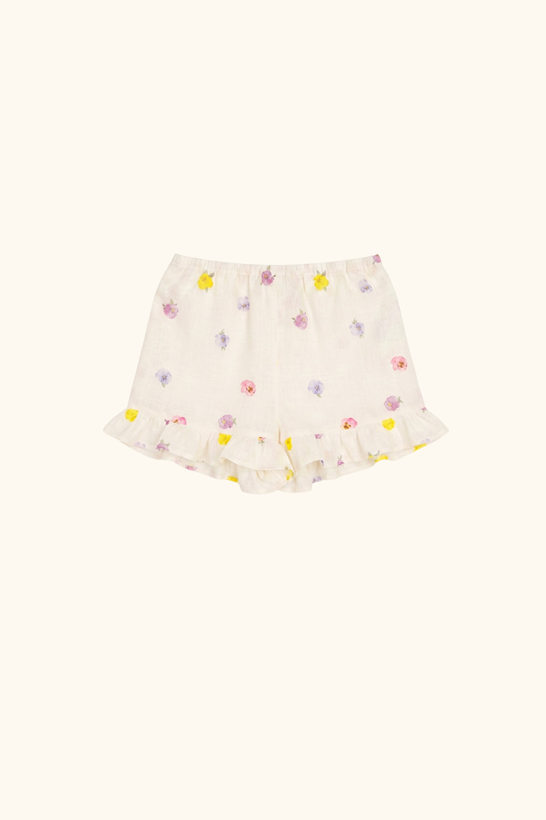 Puff Linen Lounge Shorts with Headscarf in Pancies