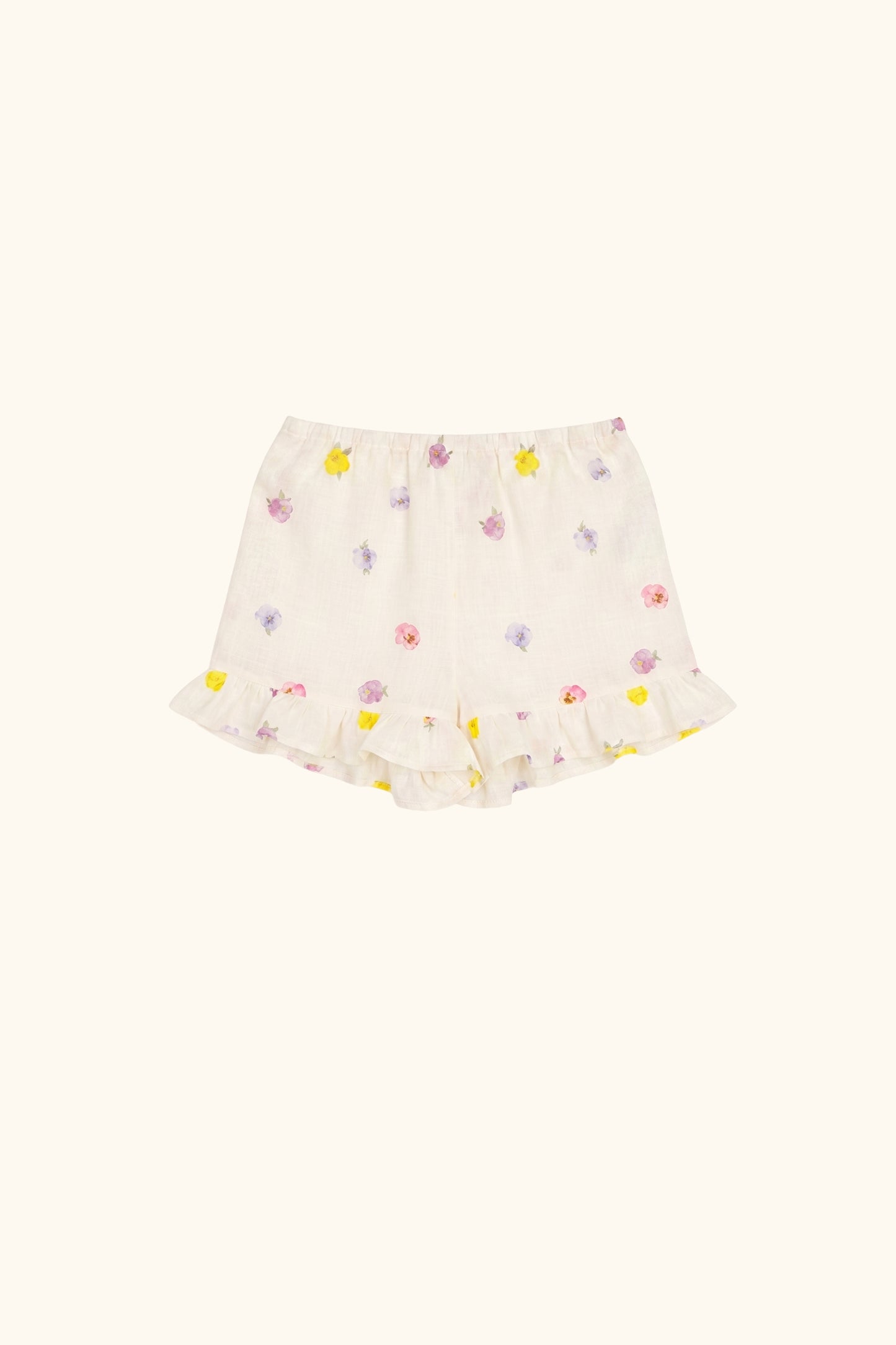 Puff Linen Lounge Shorts with Headscarf in Pancies