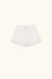 Puff Linen Lounge Shorts with Headscarf in White