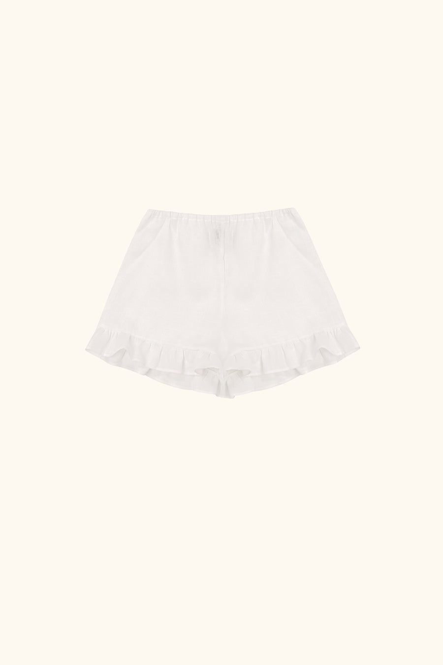 Puff Linen Lounge Shorts with Headscarf in White