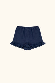 Puff Linen Lounge Shorts with Headscarf in Navy