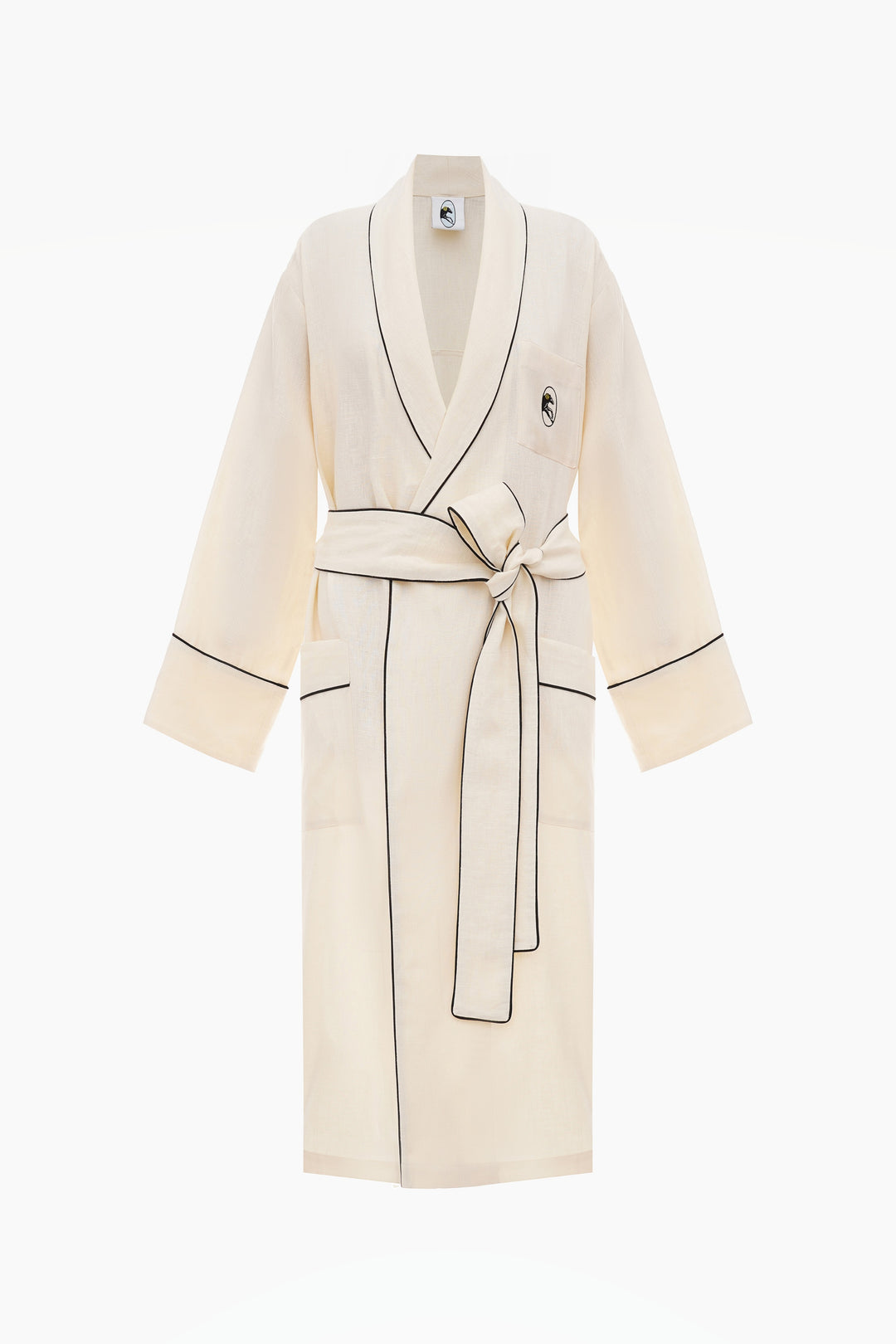 Paros Linen Unisex Robe in Milk