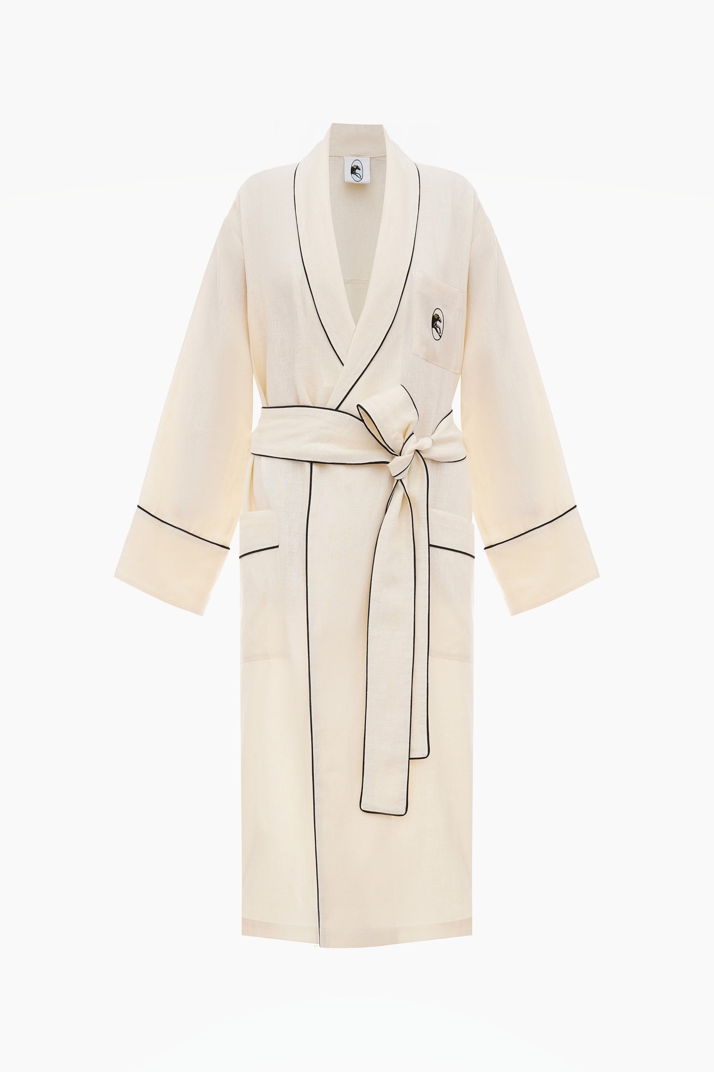 Paros Linen Unisex Robe in Milk