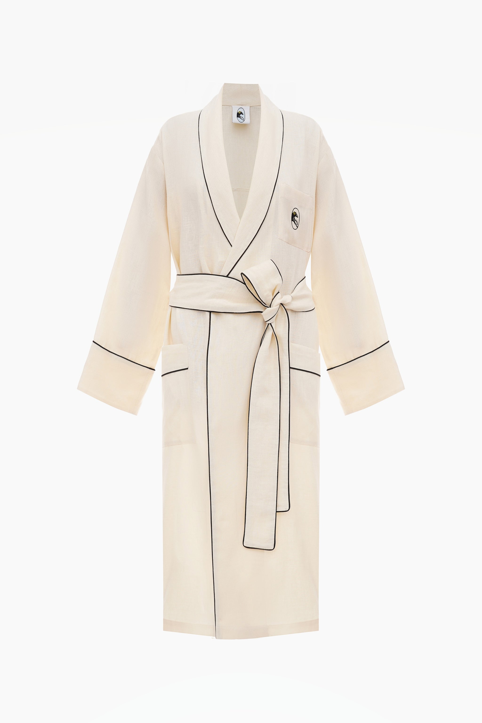 Paros Linen Unisex Robe in Milk