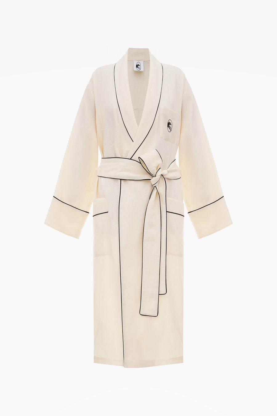 Paros Linen Unisex Robe in Milk