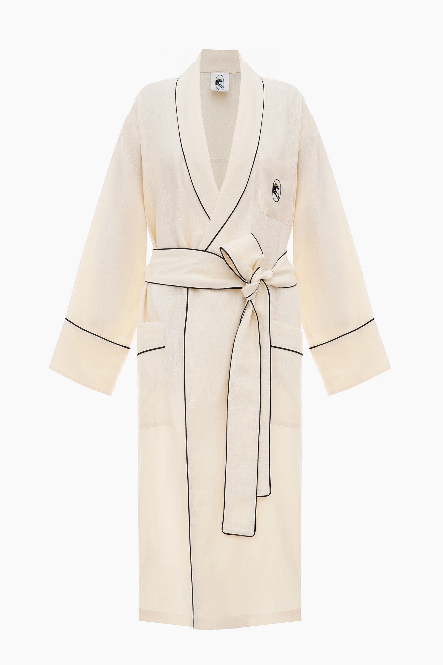 Paros Linen Unisex Robe in Milk