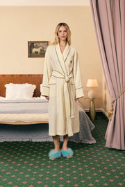 Paros Linen Unisex Robe in Milk