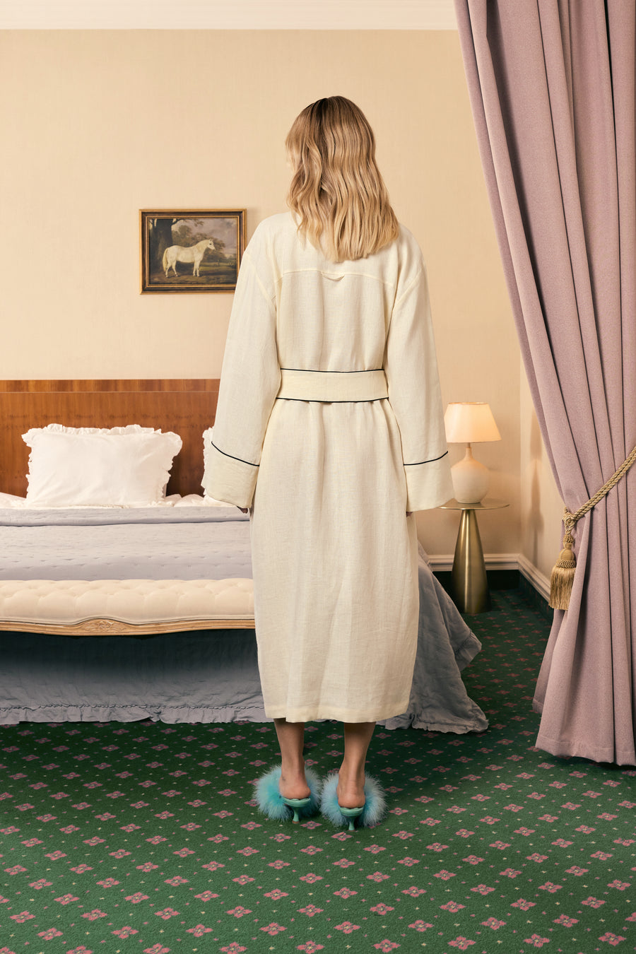 Paros Linen Unisex Robe in Milk