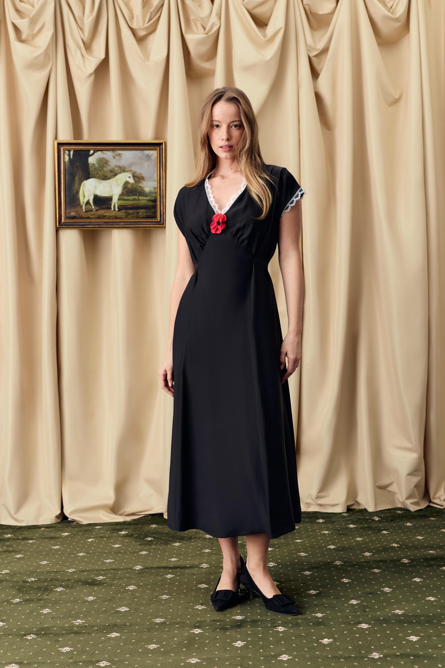 Poppi Midi Dress in Black