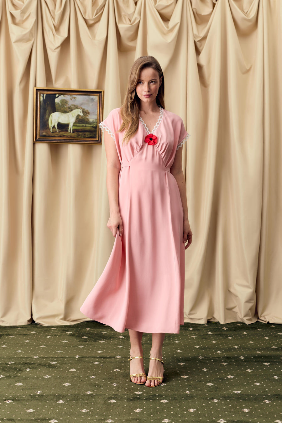Poppi Midi Dress in Pink