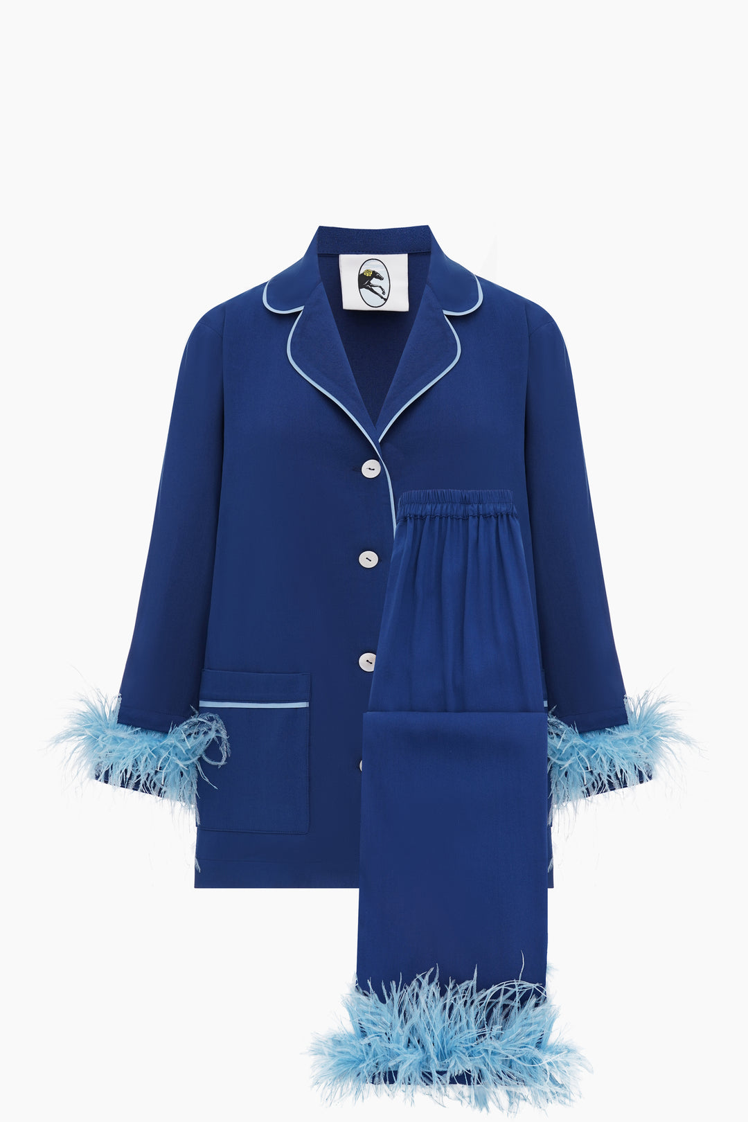 Party Pajamas Set with Detachable Feathers in Navy