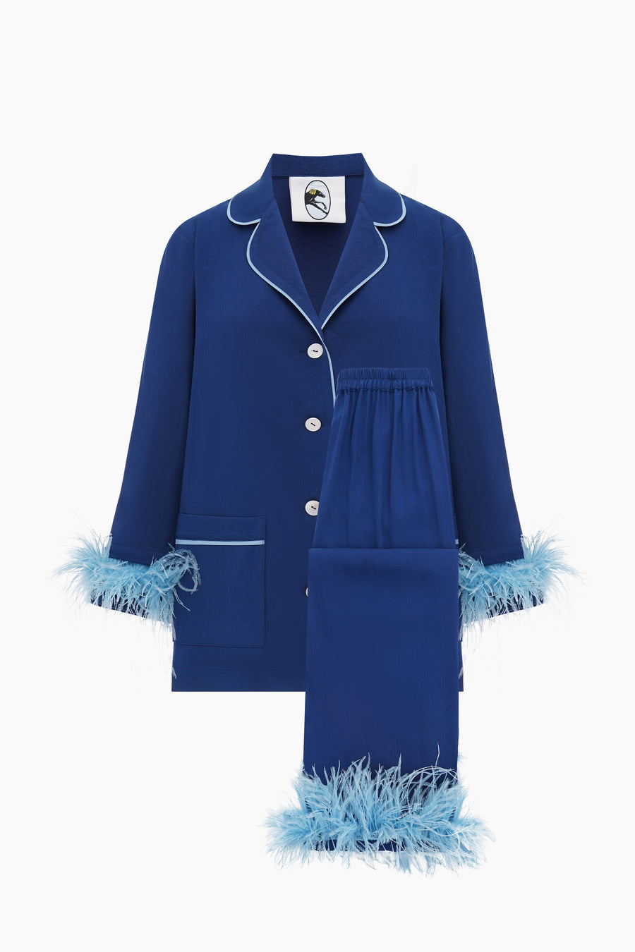 Party Pajamas Set with Detachable Feathers in Navy
