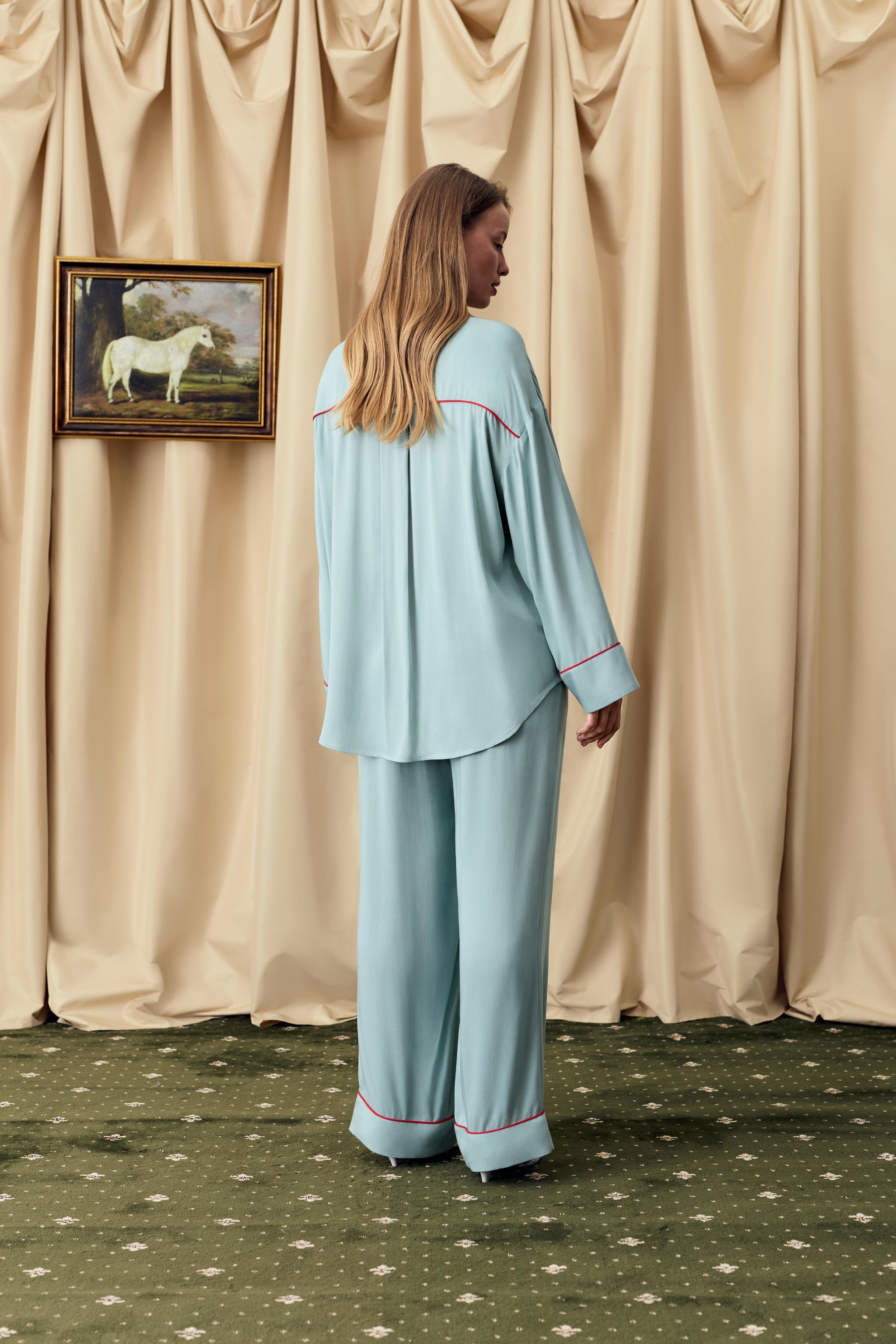 Pastelle Oversized Pants in Dove Blue