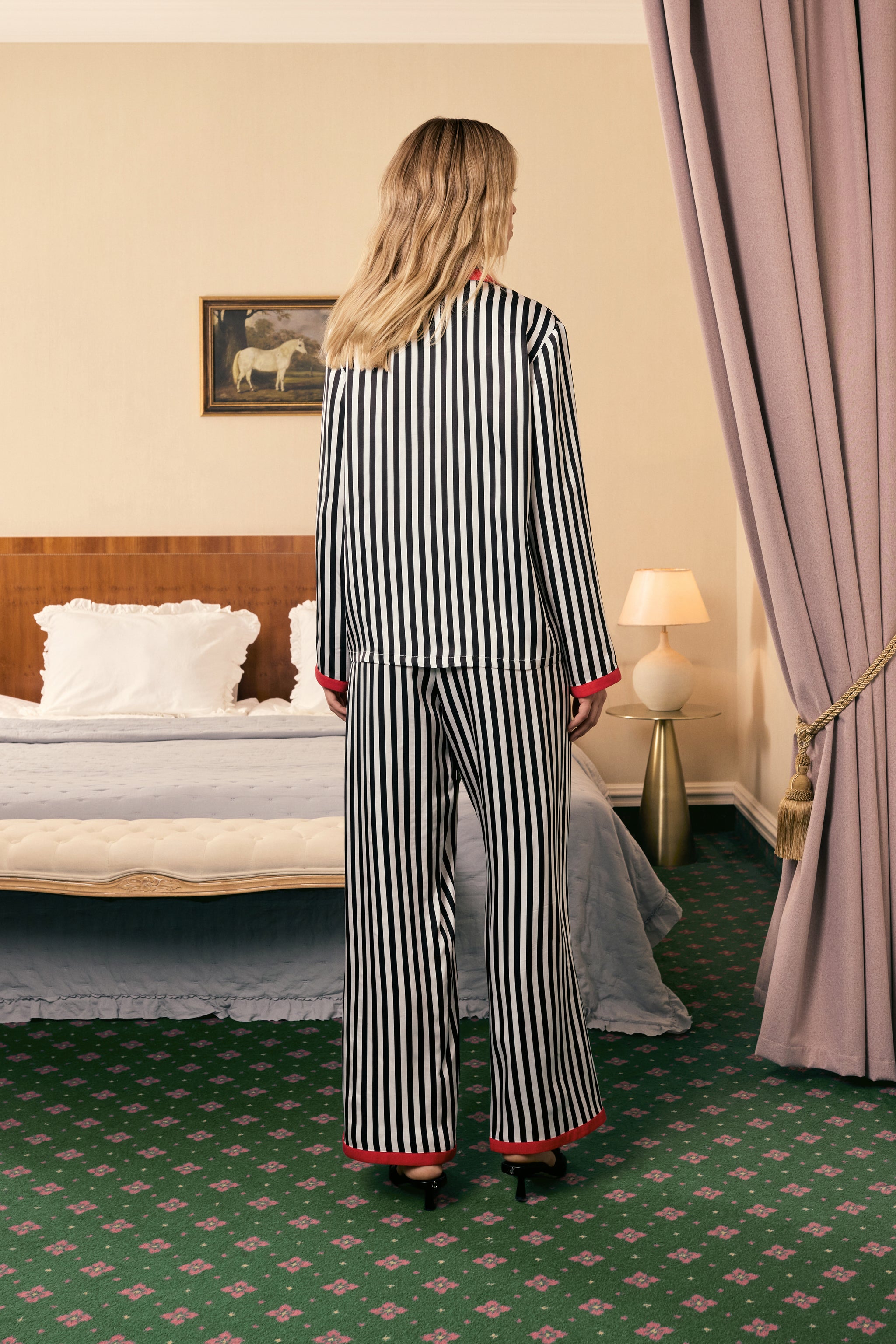 The Bow Pajama Set with Red Details