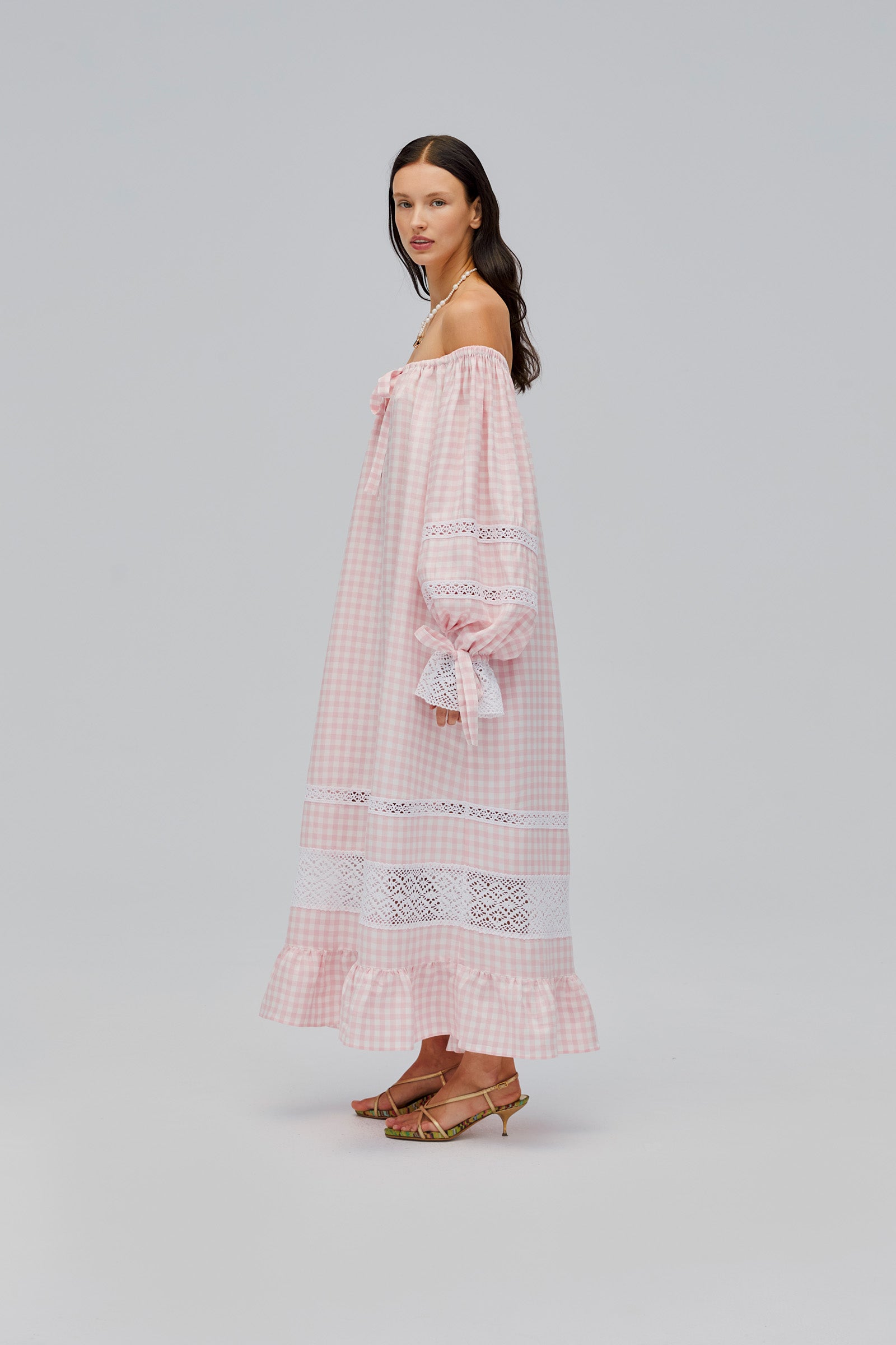 Romantica Lounge Dress in Pink Vichy – Sleeper