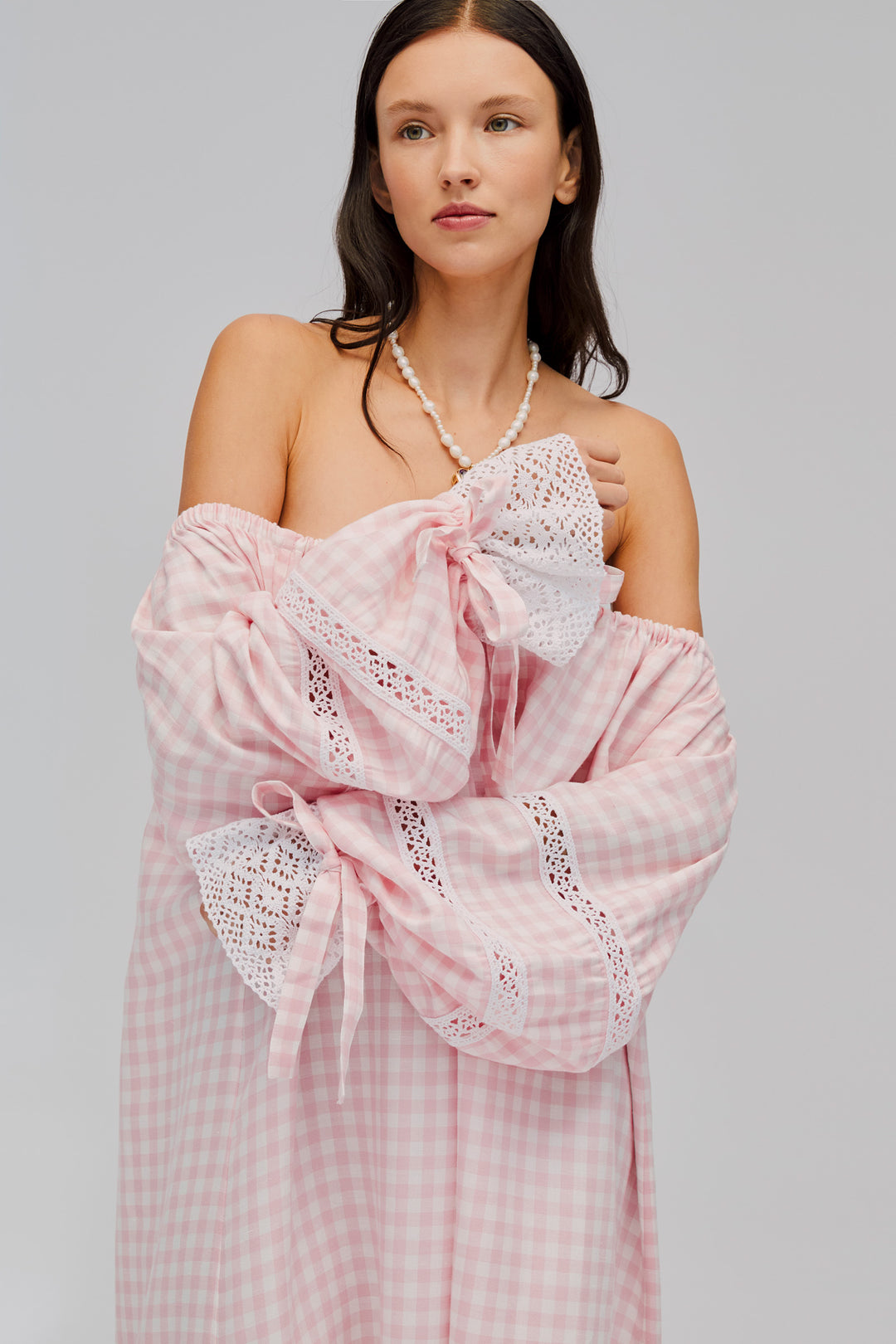 Romantica Lounge Dress in Pink Vichy