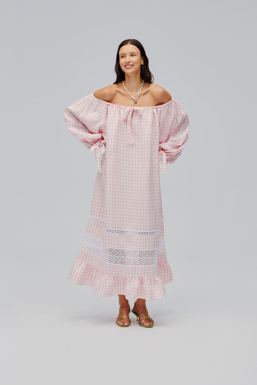 pink lounge dress Romantica Lounge Dress in Pink Vichy