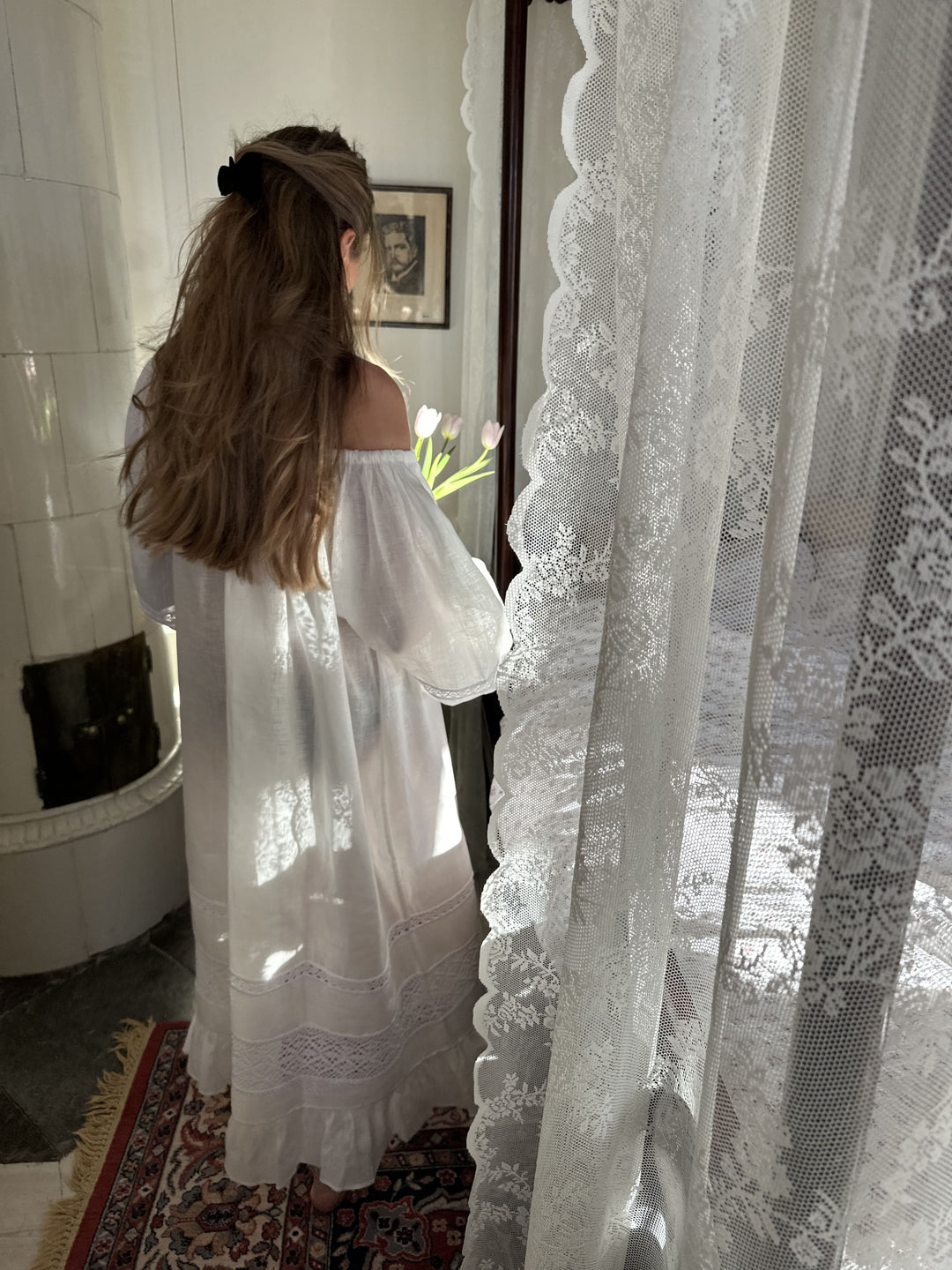 Romantica Lounge Dress in White Romantica Lounge Dress in White