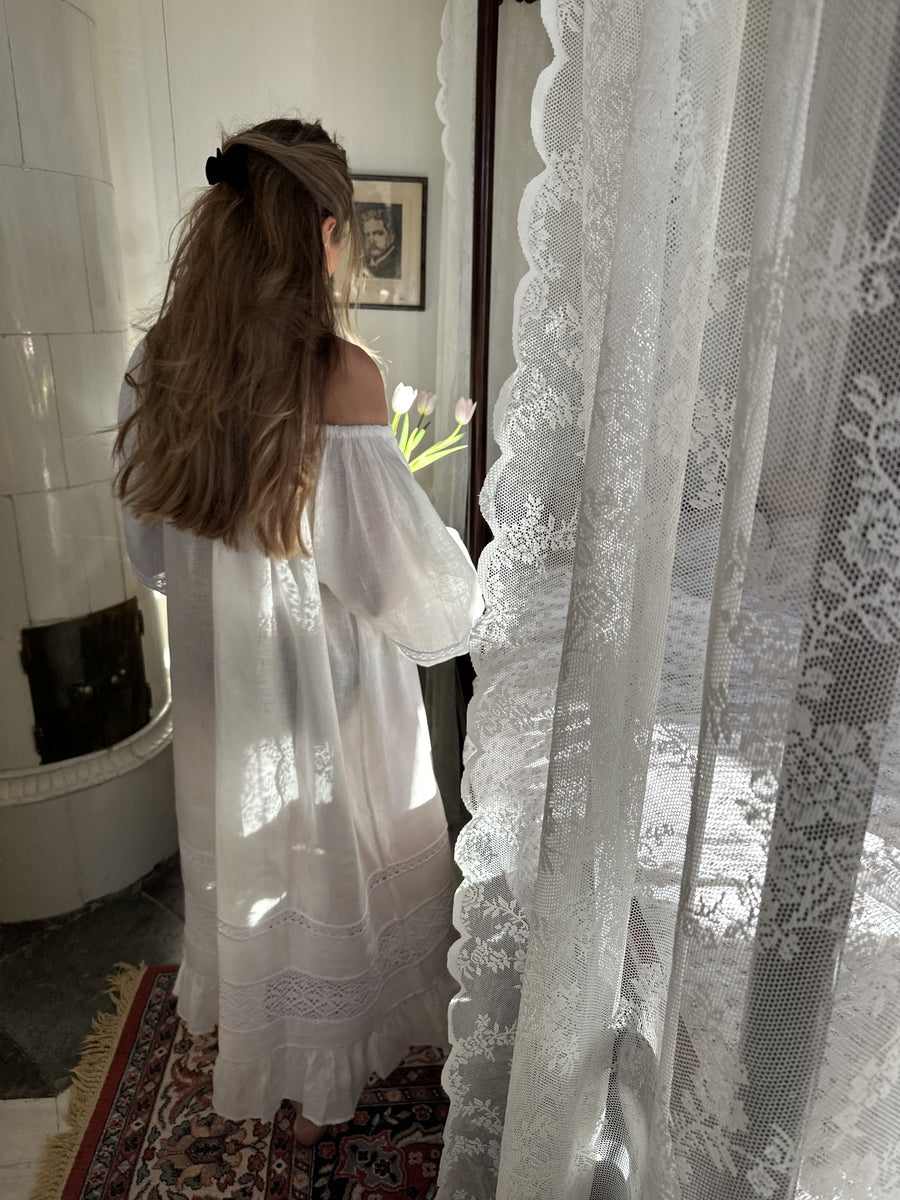 Romantica Lounge Dress in White Romantica Lounge Dress in White