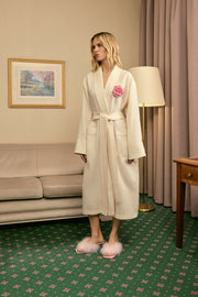 The Rose Linen Robe in Milk