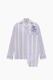 The Rose Cotton Pajama Set in Blue Stripes