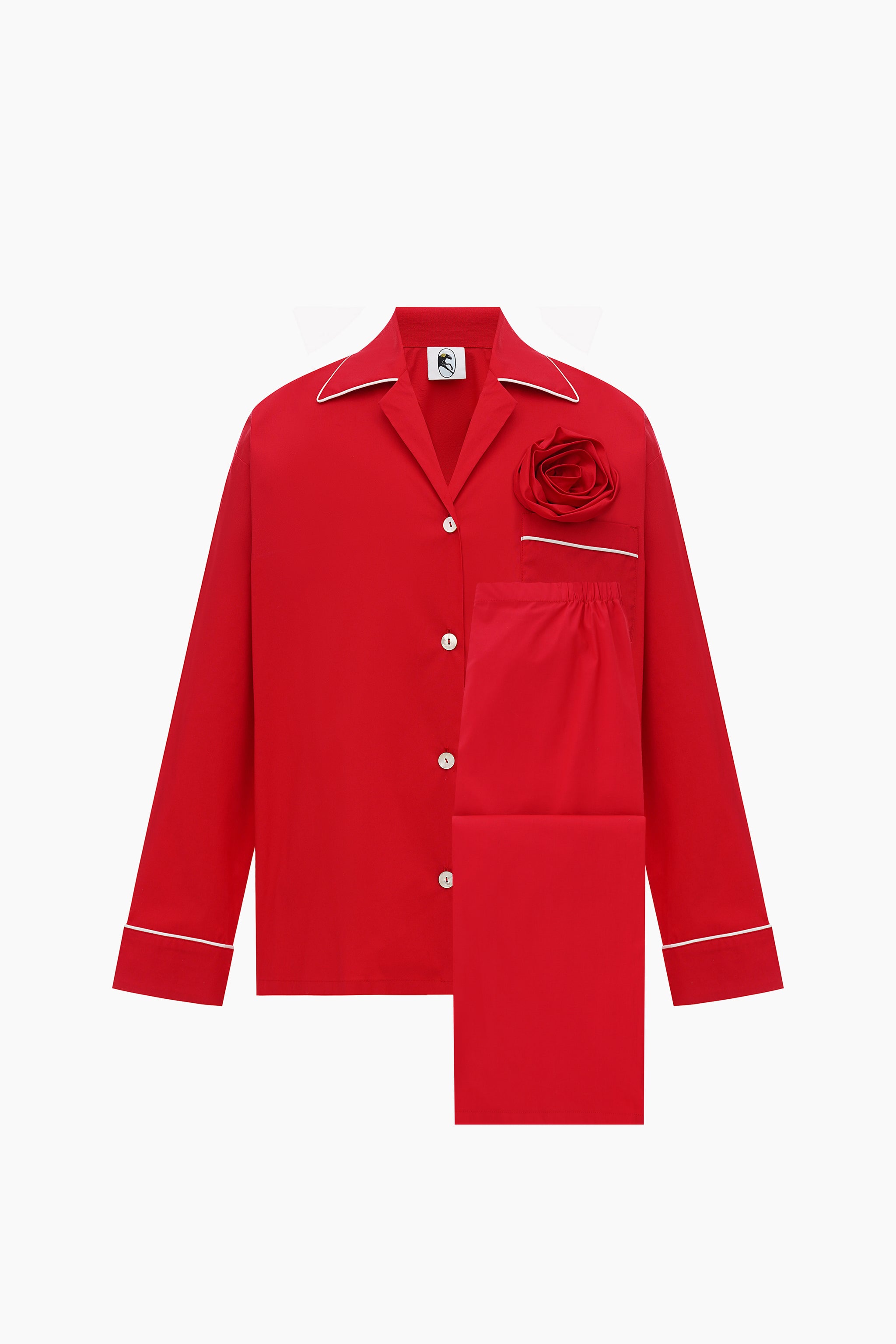 The Rose Cotton Pajama Set in Red