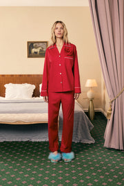 The Rose Cotton Pajama Set in Red