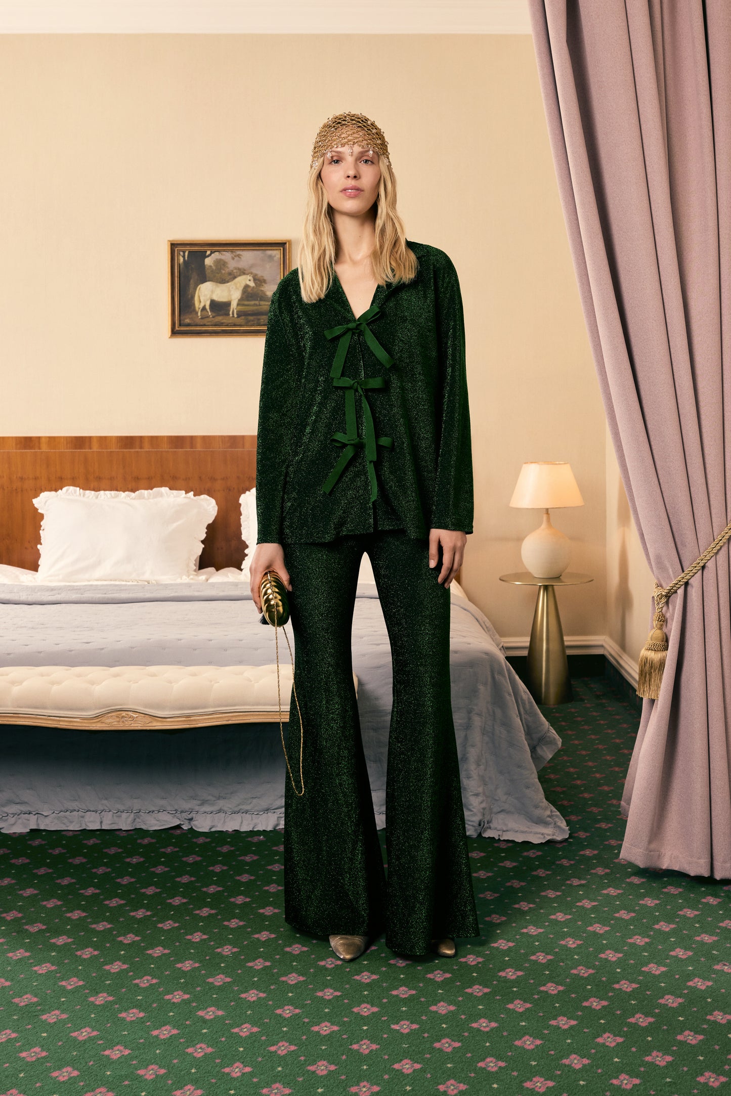 Stardust Lurex Lounge Suit in Green