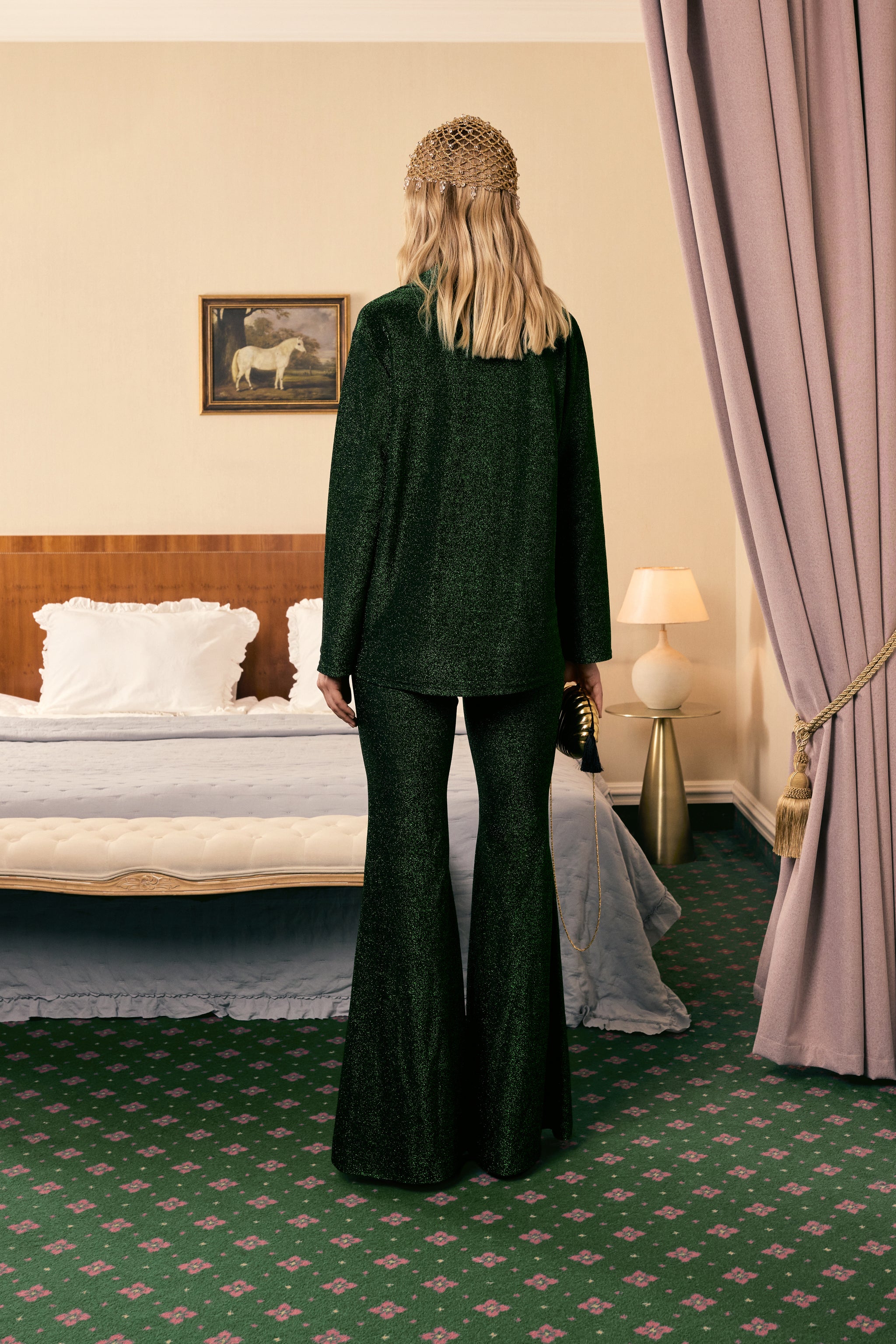 Stardust Lurex Lounge Suit in Green