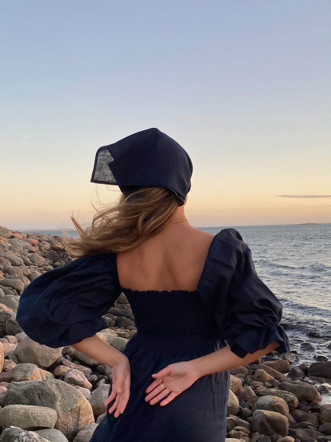 Atlanta Linen Dress in Navy