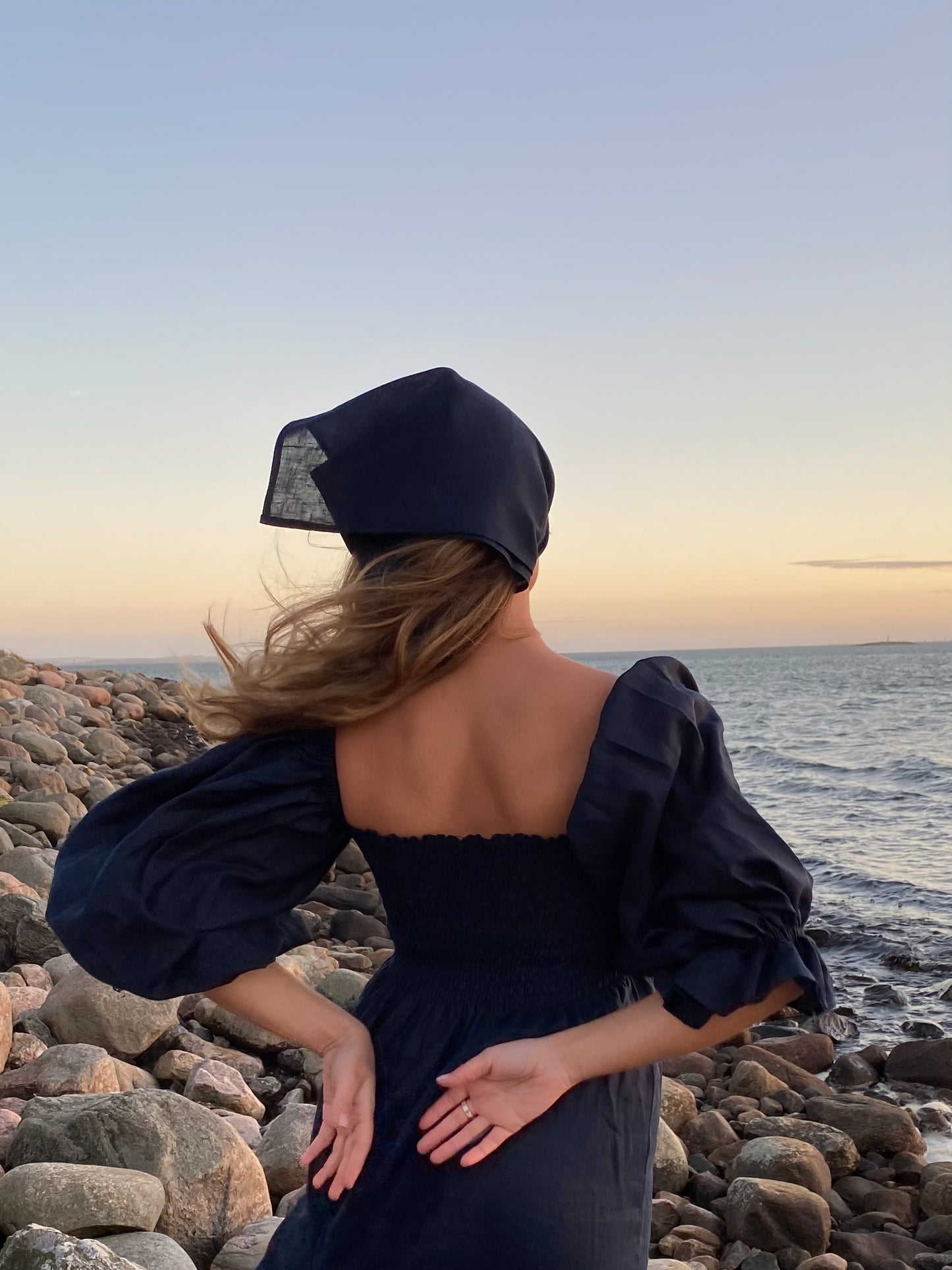 Atlanta Linen Dress in Navy