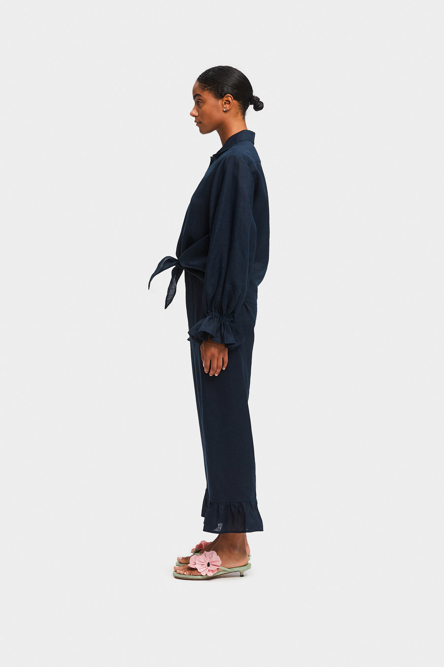 Rumba Linen Lounge Suit in Navy