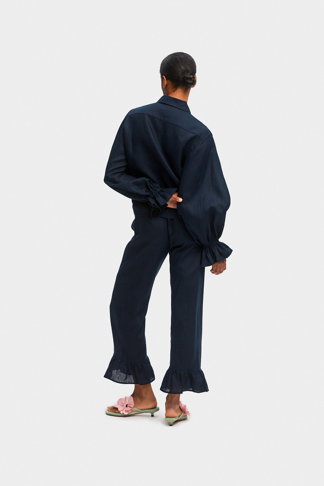 Rumba Linen Lounge Suit in Navy