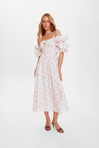 ◇Not your rose◇ Frill midi dress (3 Colors) 4th Reorder]Frill midi dress (Pink) - Not your rose