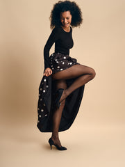 Aurora Maxi Dress in Black Polka Dot