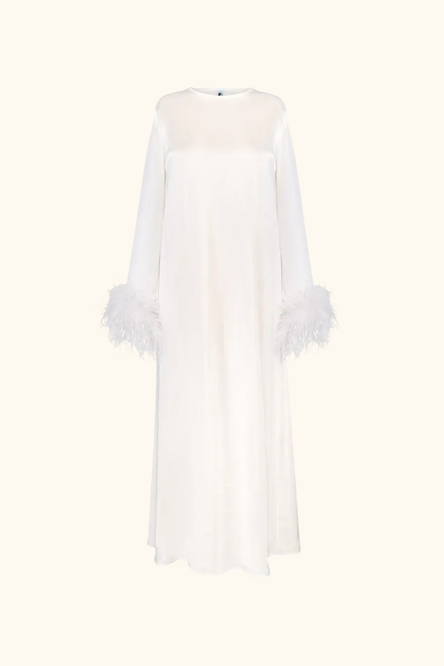 Suzi Maxi Dress With Detachable Feathers in White