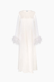 Suzi Maxi Dress With Detachable Feathers in White