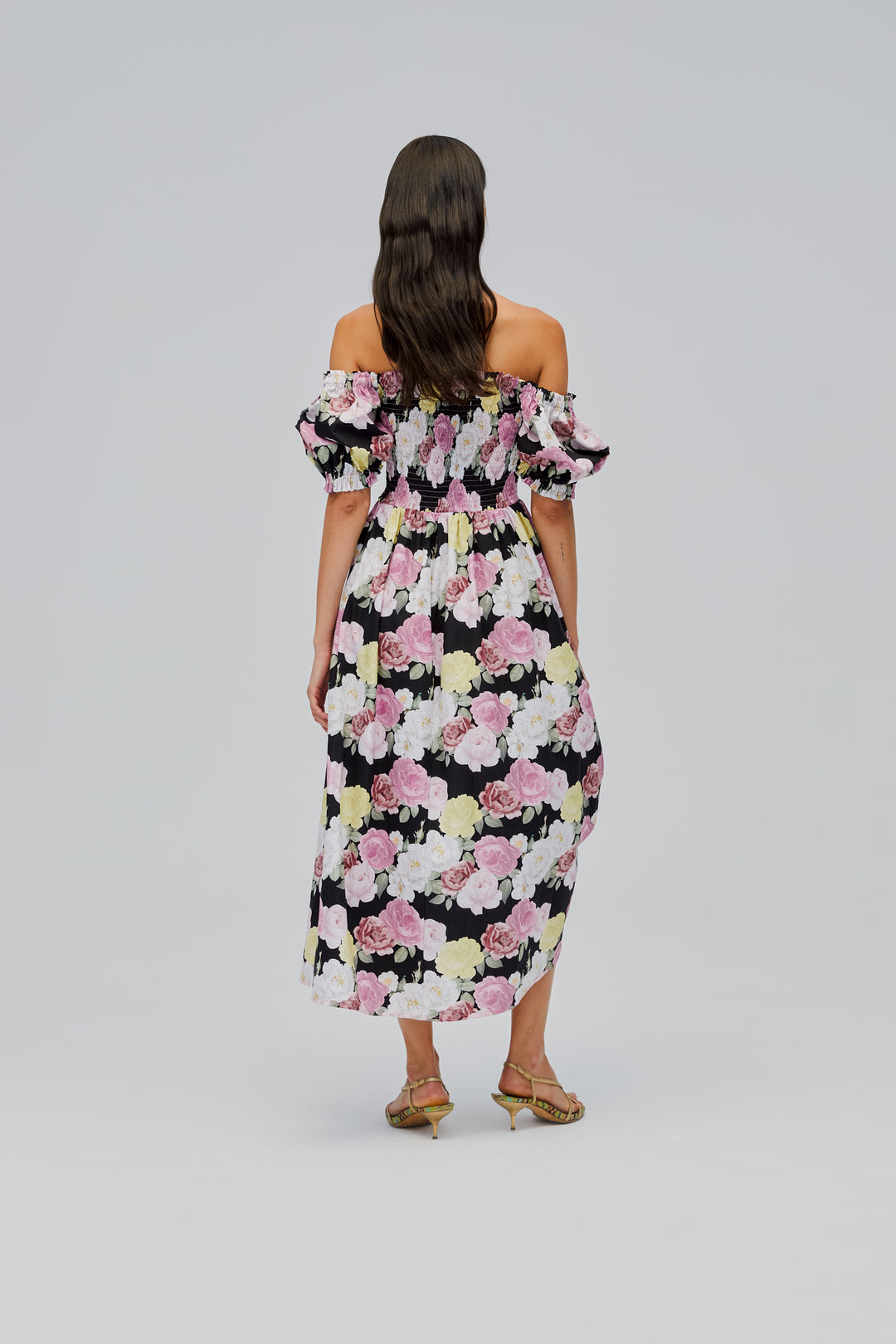 Belle Cotton Dress with Rose Detail in Bloom