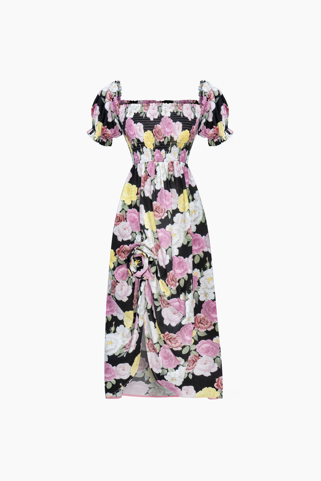 Belle Cotton Dress with Rose Detail in Bloom