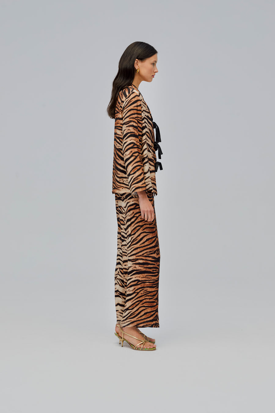 The Bow Pajama Set in Tiger