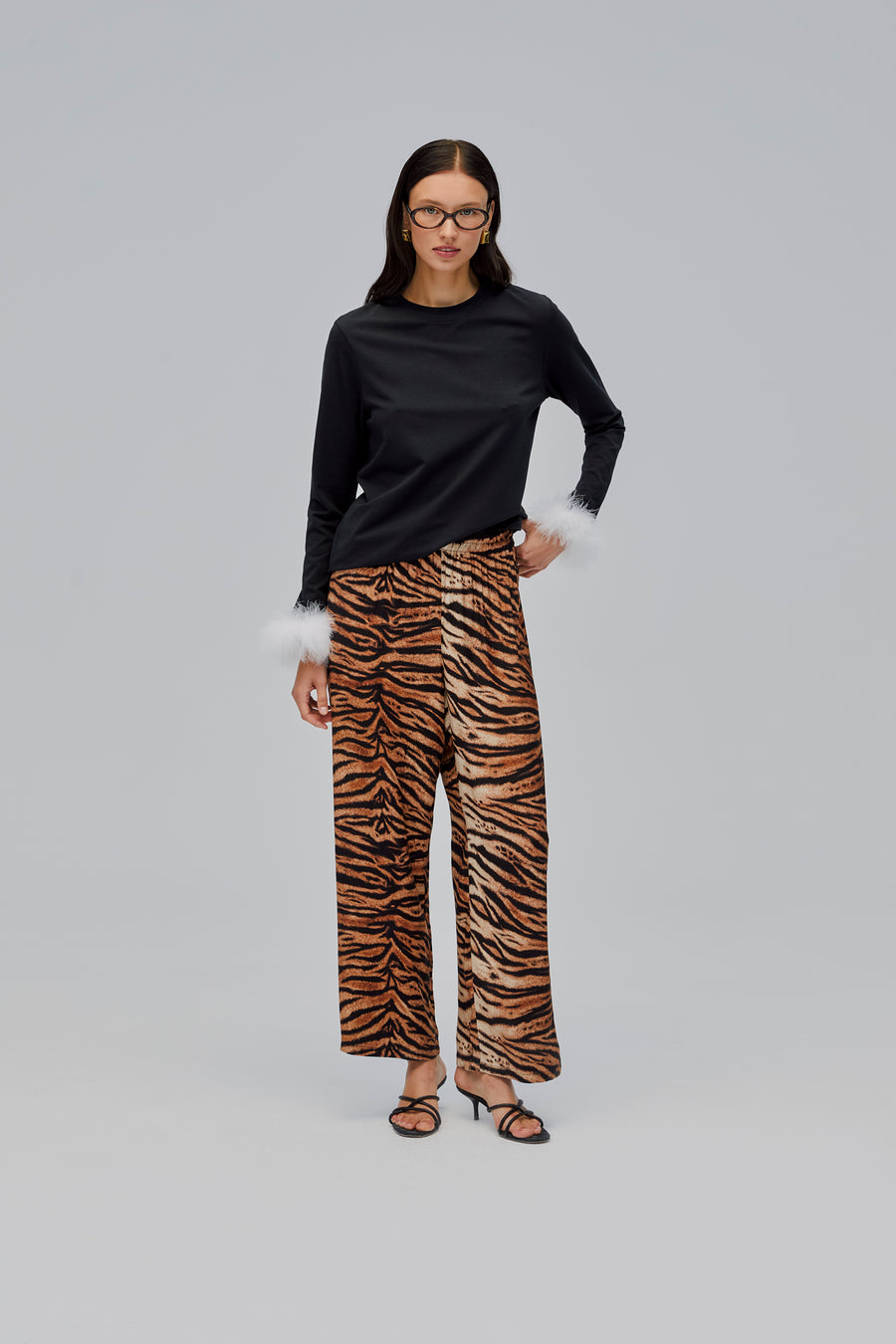The Bow Pajama Set in Tiger
