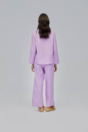 The Bow Pajama Set in Lavender