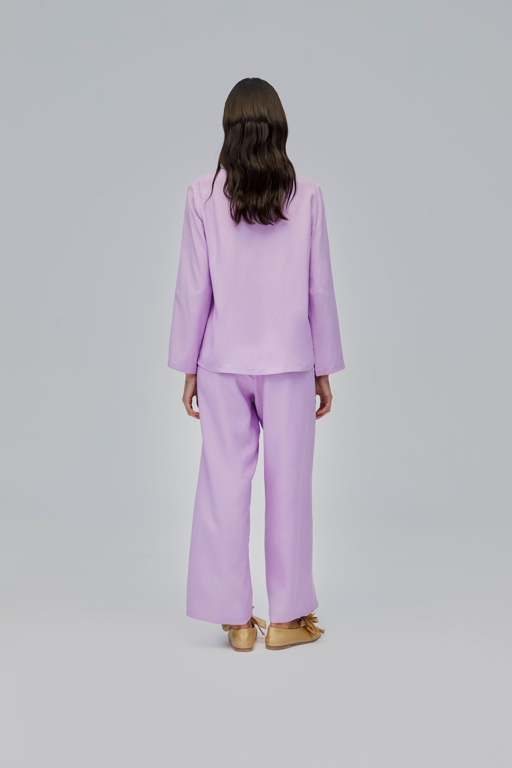 The Bow Pajama Set in Lavender