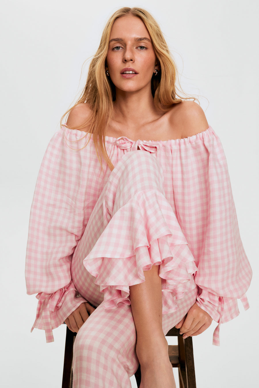 Cha-Cha Lounge Pants in Pink Vichy