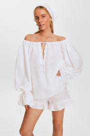 Cha-Cha Lounge Shorts with Headscarf in Milk