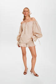 Cha-Cha Lounge Shorts with Headscarf in Beige